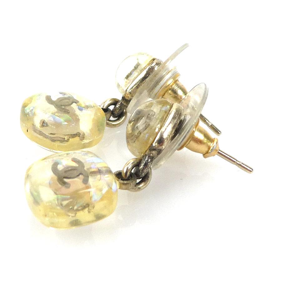 シャネル CHANEL ピアス ココマーク レジン/メタル クリア/ゴールド  