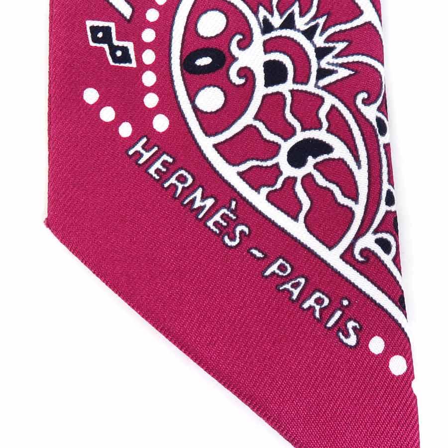 エルメス HERMES ツイリー スカーフ ボルドー ロゴ エルメス HERMES ツイリー スカーフ ボルドー ロゴ