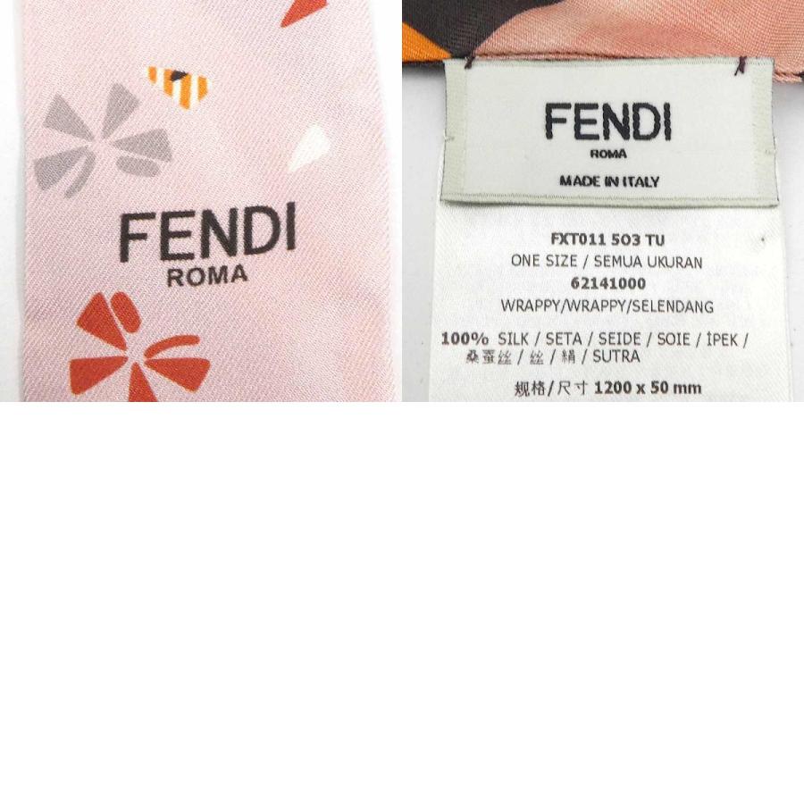 FENDI（フェンディ） スカーフ ラッピー シルク ピンク/マルチカラー