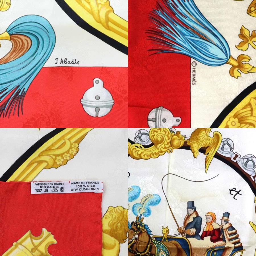 エルメス HERMES スカーフ カレ90 シルク レッド/マルチカラー 