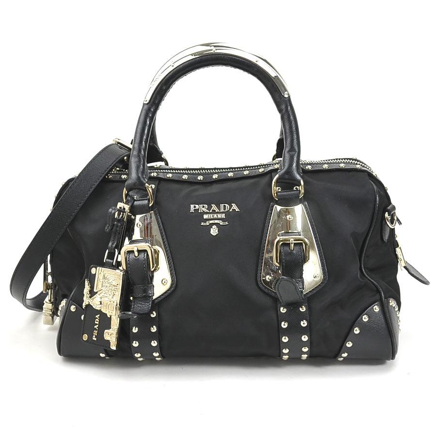 PRADA プラダ ハンドバッグ ショルダーバッグ スタッズ ナイロン  