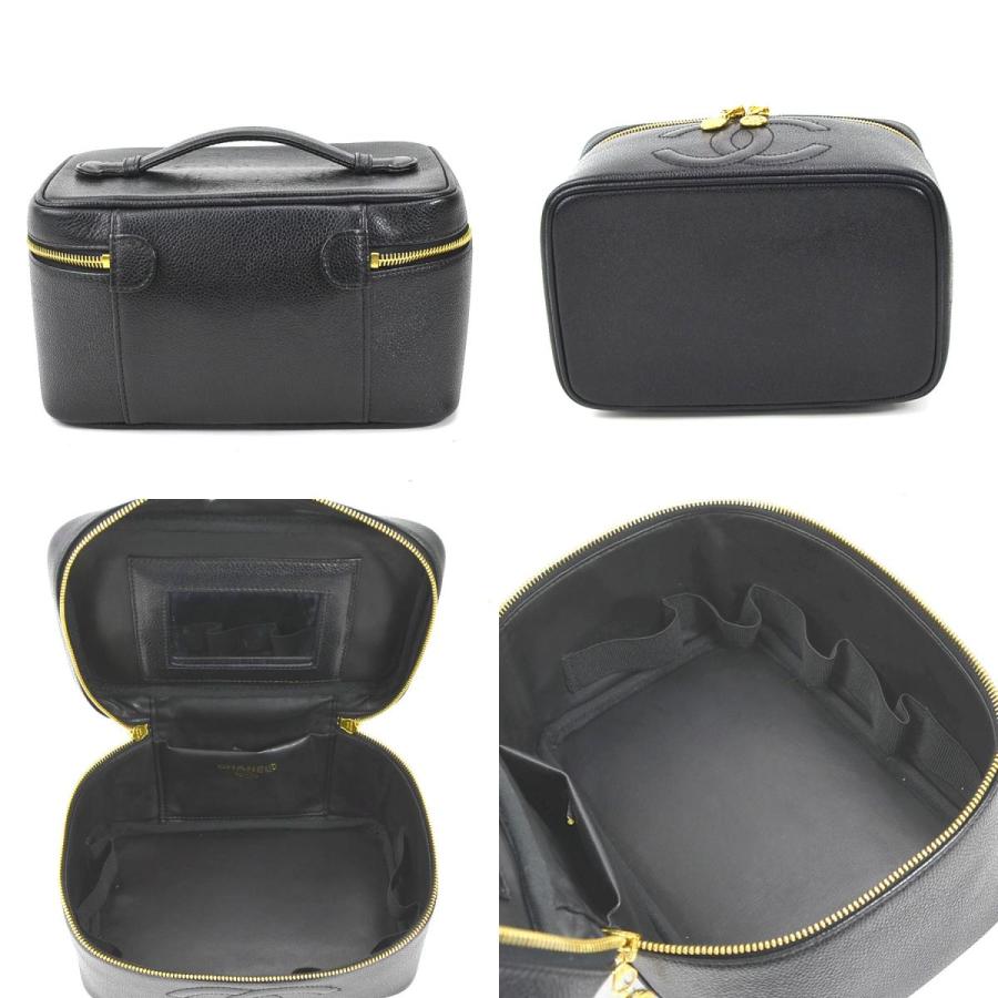 CHANEL ブラックレザー バニティバッグ CHANEL シャネル マトラッセ