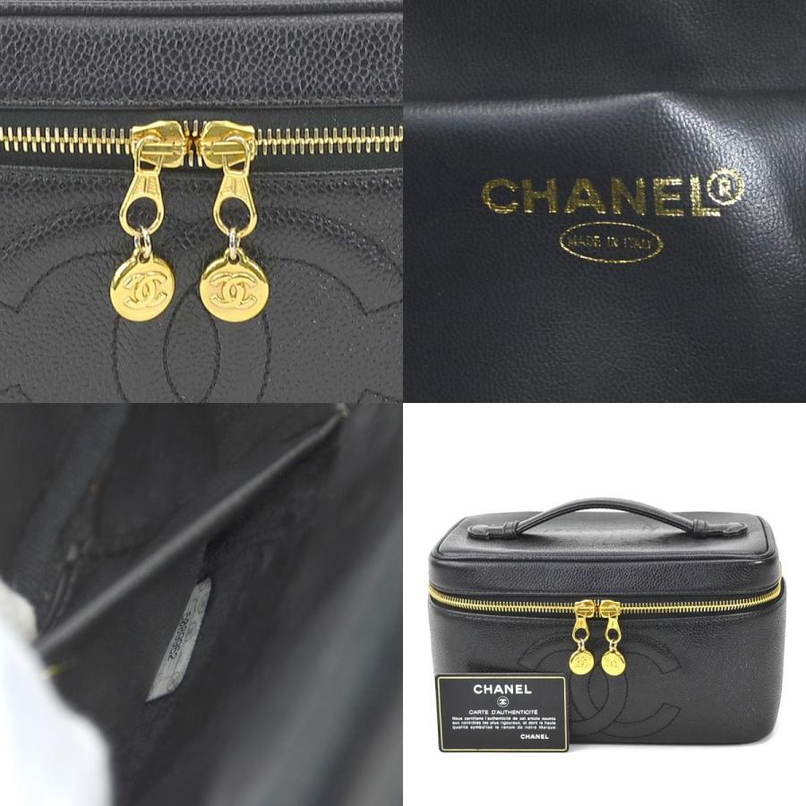 シャネル CHANEL ハンドバッグ バニティバッグ コスメバッグ ココマーク キャビアスキンレザー ブラック｜brandvalue-store｜05