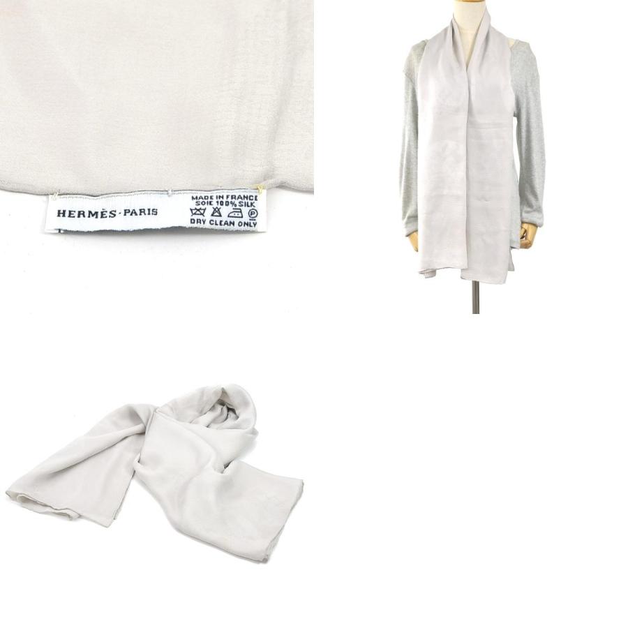 HERMES（エルメス） スカーフ ショール シルク ライトグレー
