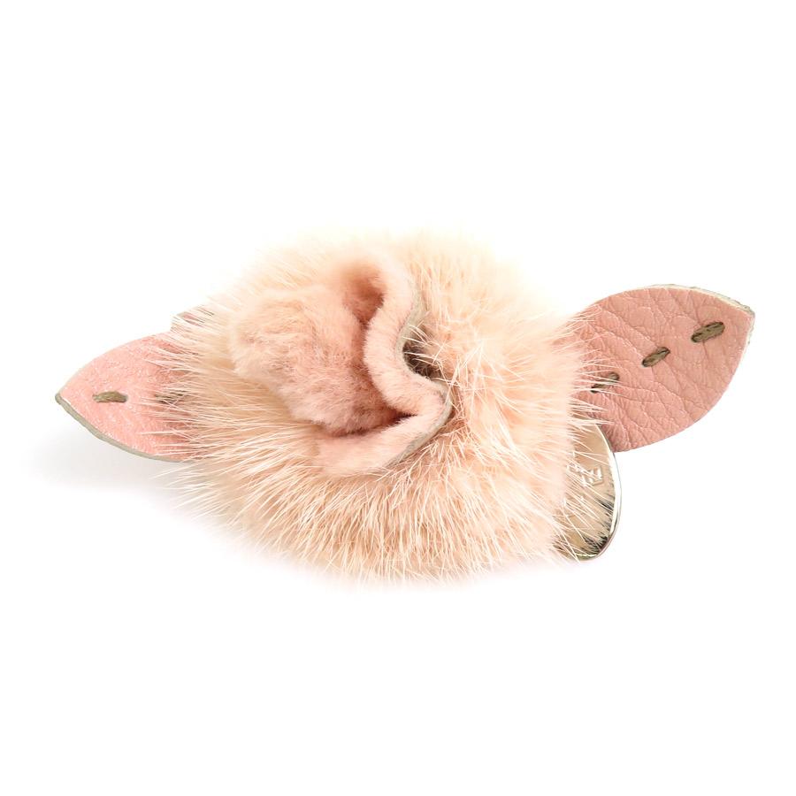 FENDI フェンディ ブレスレット セレリア フラワー ファー/レザー 