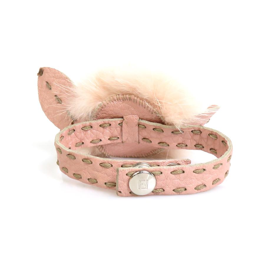 FENDI フェンディ ブレスレット セレリア フラワー ファー/レザー 