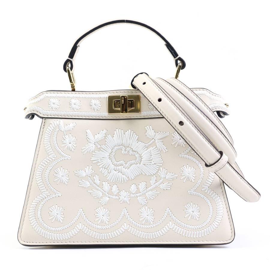 FENDI フェンディ ハンドバッグ 斜め掛けショルダーバッグ フローラル 