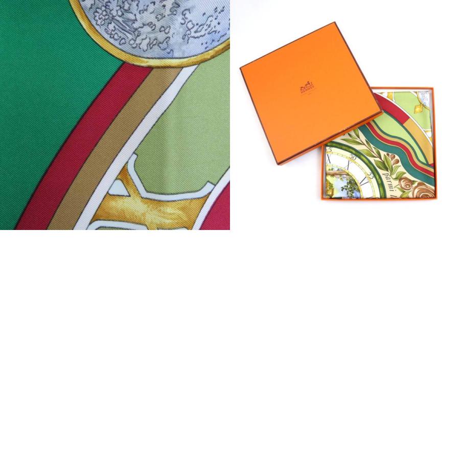 HERMES（エルメス） スカーフ カレ90 シルク グリーン/マルチカラー
