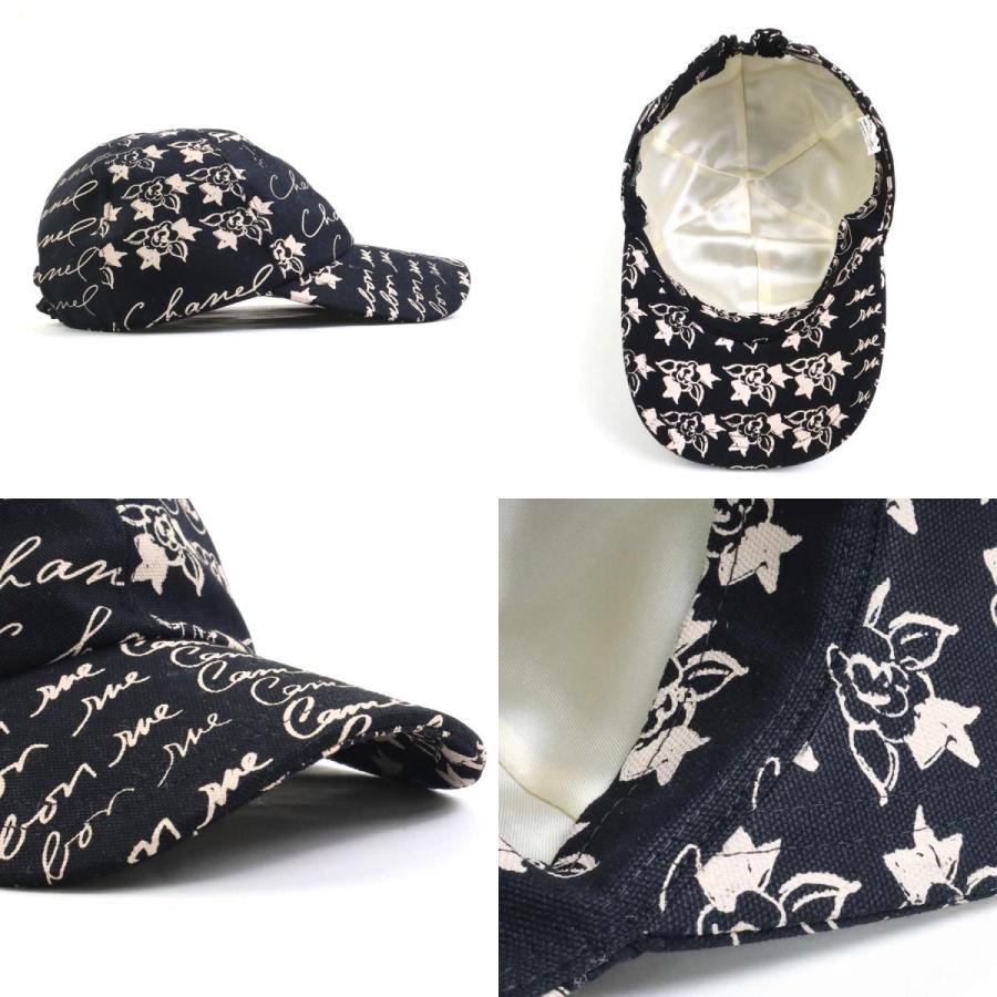シャネルカメリア柄キャップ CHANEL シャネル キャップ ココマーク カメリア コットン
