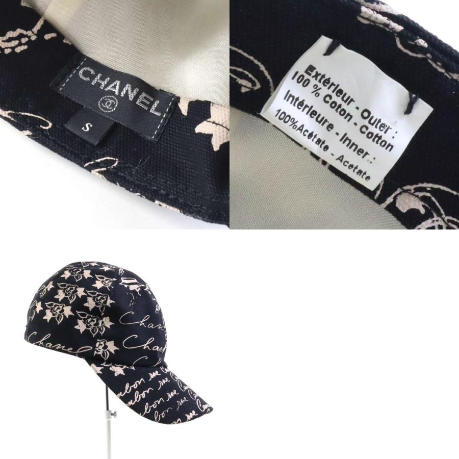 シャネルカメリア柄キャップ CHANEL シャネル キャップ ココマーク カメリア コットン