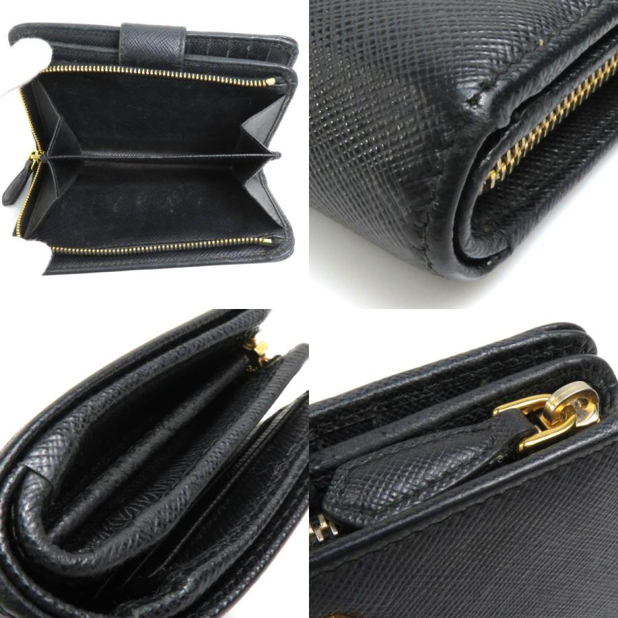 PRADA プラダ 二つ折り財布 レザー ブラック : ブランドバリュー