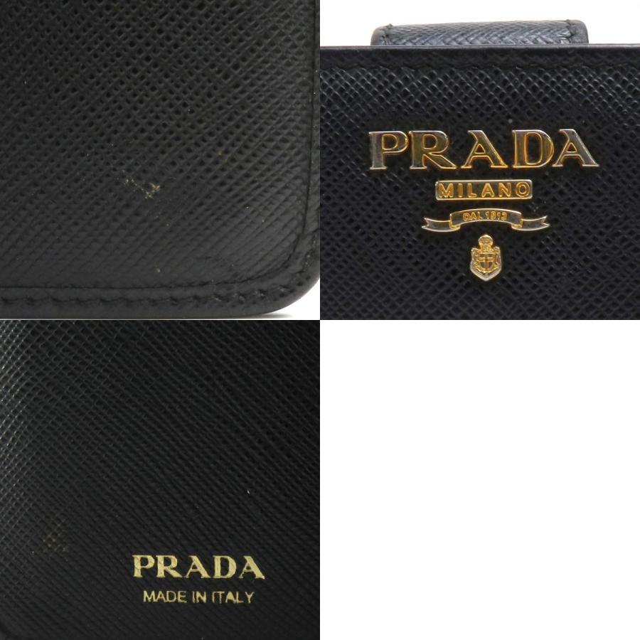PRADA（プラダ） 二つ折り財布 レザー ブラック : ブランドバリュー