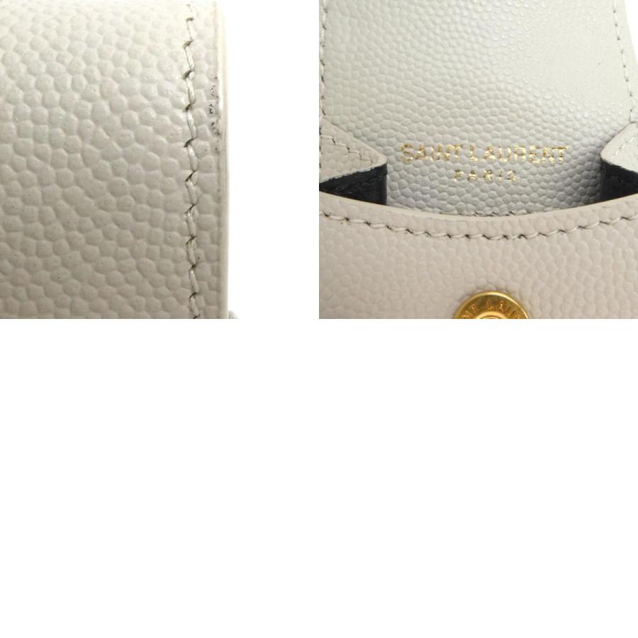 サンローラン SAINT LAURENT AirPodsケース レザー/メタル アイボリー