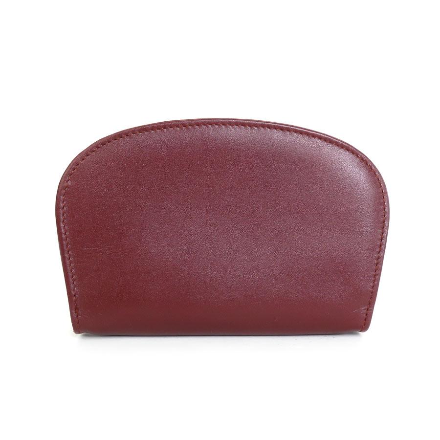 カルティエ 富め CARTIER カードケース コインケース レザー バーガンディ