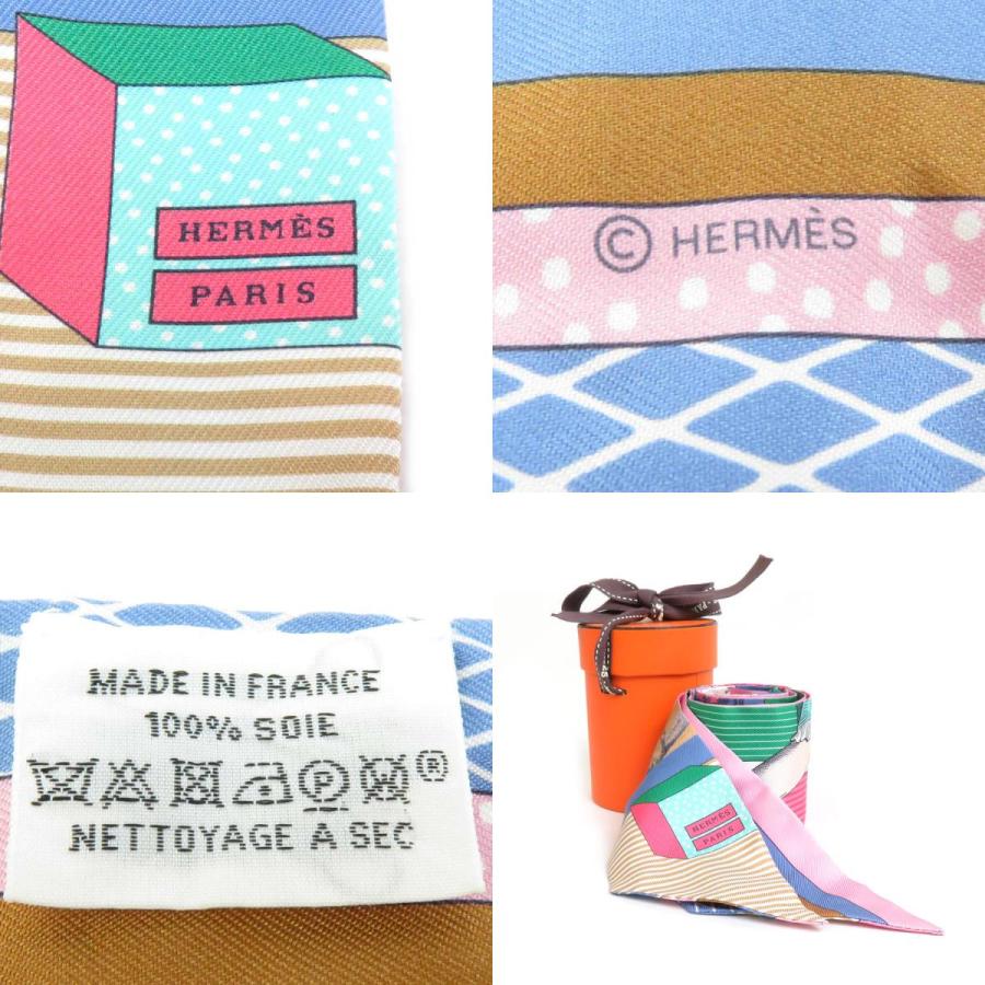 HERMES（エルメス） スカーフ ツイリー シルク ブルー/マルチカラー
