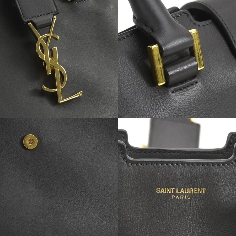【超美品】SAINT LAURENT ブラックレザーベイビーカバス SAINT LAURENT サンローラン YSL ベイビー カバス パリ バッグ