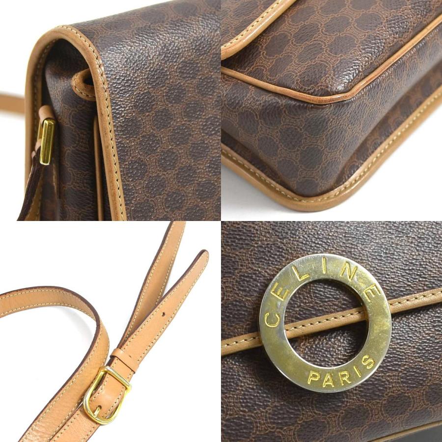 CELINE セリーヌ 斜め掛けショルダーバッグ マカダム PVC/レザー