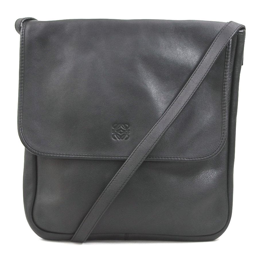LOEWE（ロエベ） 斜め掛けショルダーバッグ レザー ブラック