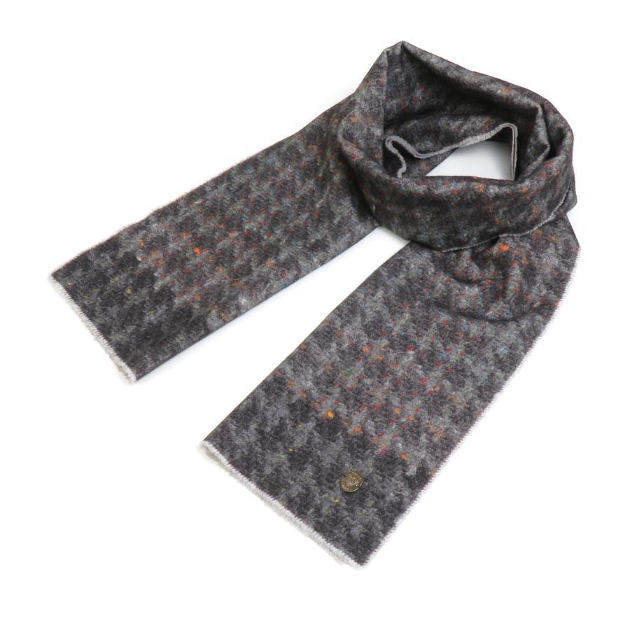 【美品】GUCCIグッチ ウール/カシミヤ　チェック　マフラー　❤︎ GUCCI（グッチ） マフラー ウール/カシミヤ グレー/マルチカラー