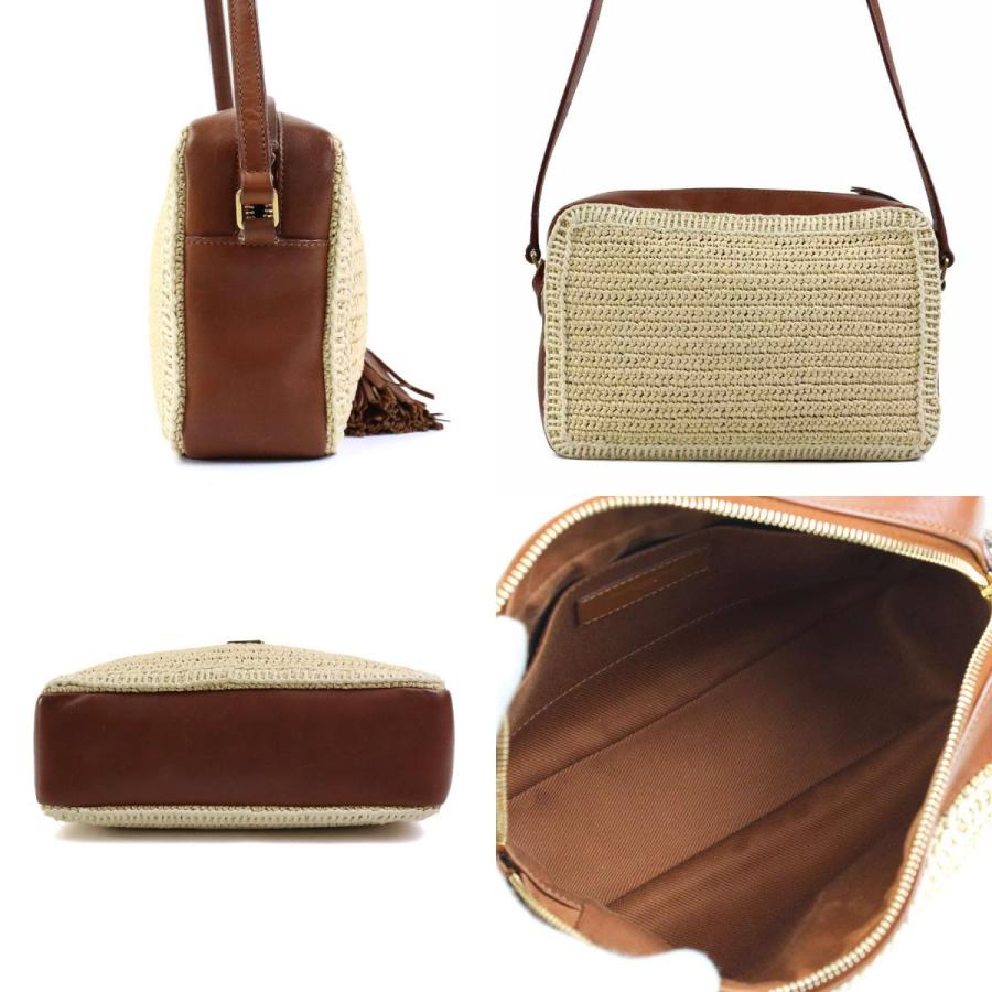 サンローラン SAINT LAURENT 斜め掛けショルダーバッグ ラフィア