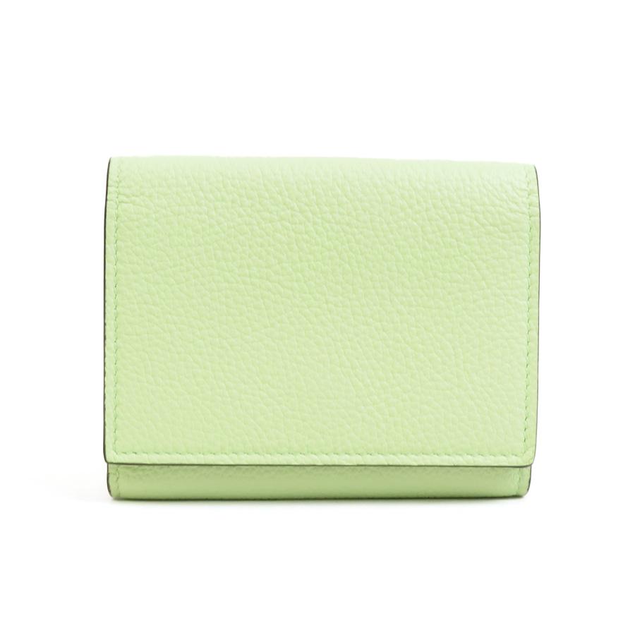 GUCCI（グッチ） 三つ折り財布 レザー ライトイエローグリーン