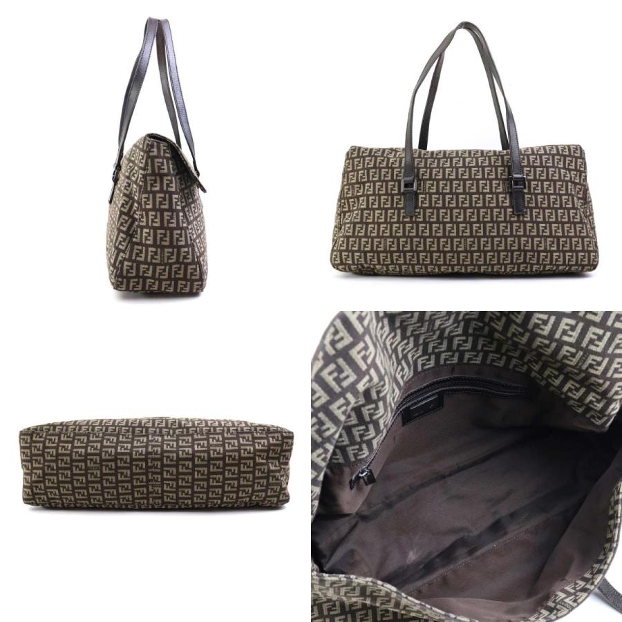 FENDI フェンディ ハンドバッグ ズッキーノ キャンバス ブラウン