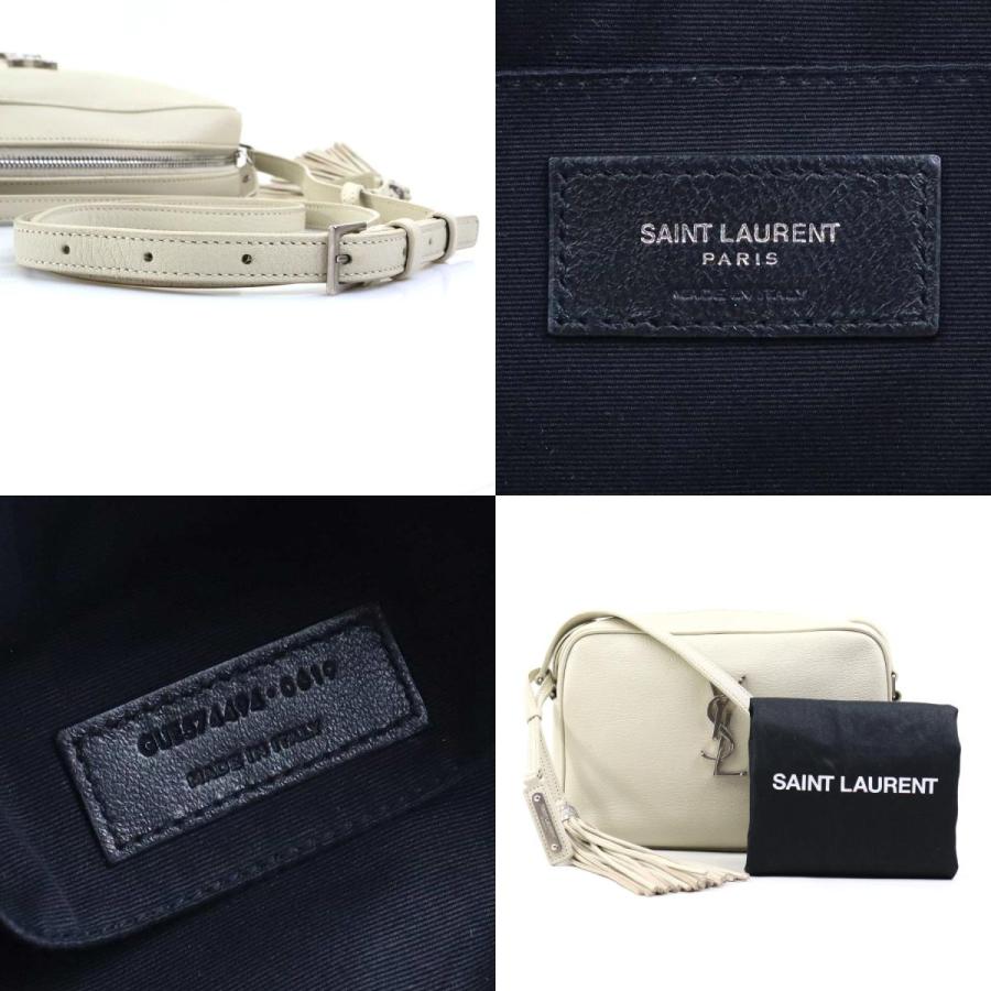 SAINT LAURENT アイボリー サンローラン ショルダーバッグ サンローラン SAINT LAURENT 斜め掛けショルダーバッグ レザー