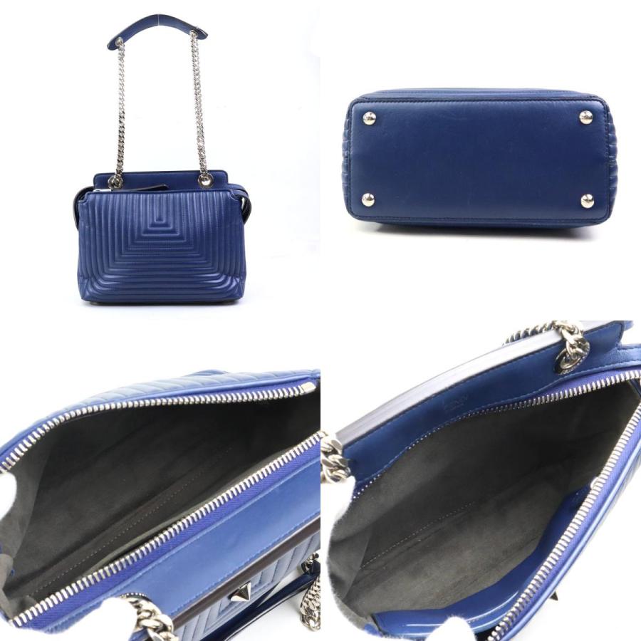 FENDI（フェンディ） ショルダーバッグ ドットコム レザー ネイビー