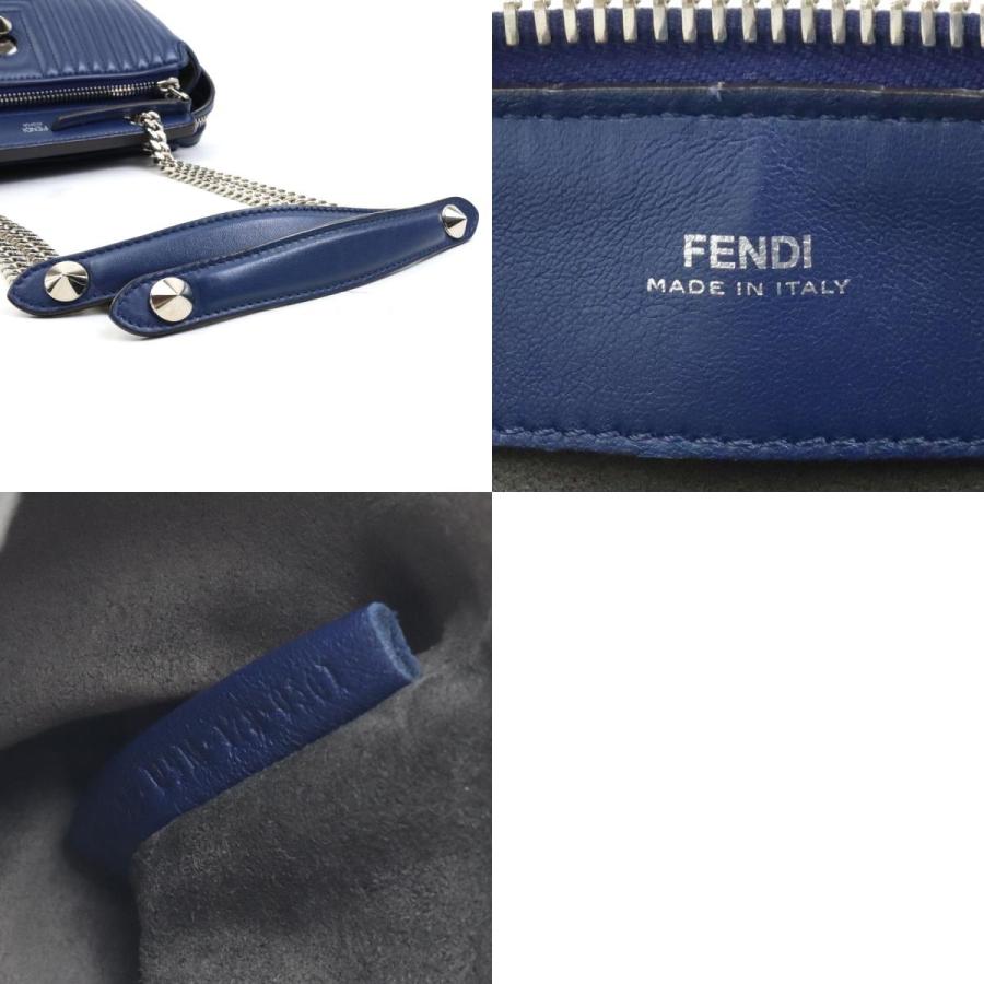 FENDI（フェンディ） ショルダーバッグ ドットコム レザー ネイビー