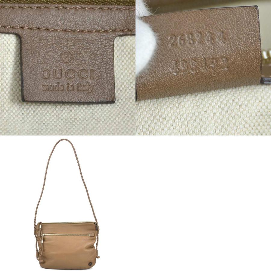 グッチ　GUCCI ショルダーバッグ　PVC ブラウン系　斜め掛け　レディース GUCCI（グッチ） 斜め掛けショルダーバッグ レザー ブラウン