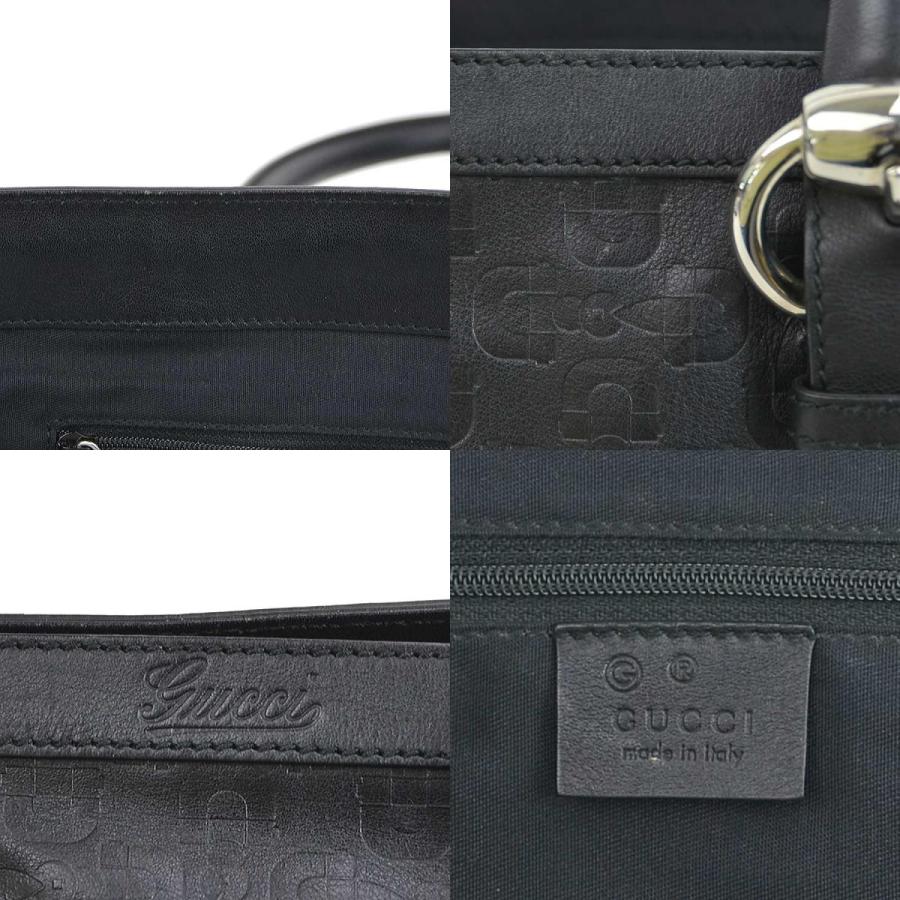GUCCI（グッチ） ハンドバッグ 型押しレザー ブラック : ブランド