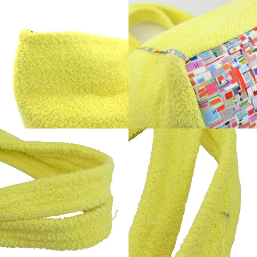 （新品未使用)シャネル 大判　ビーチタオル　コットン100% イエロー CHANEL シャネル トートバッグ ビーチバッグ タオル コットン