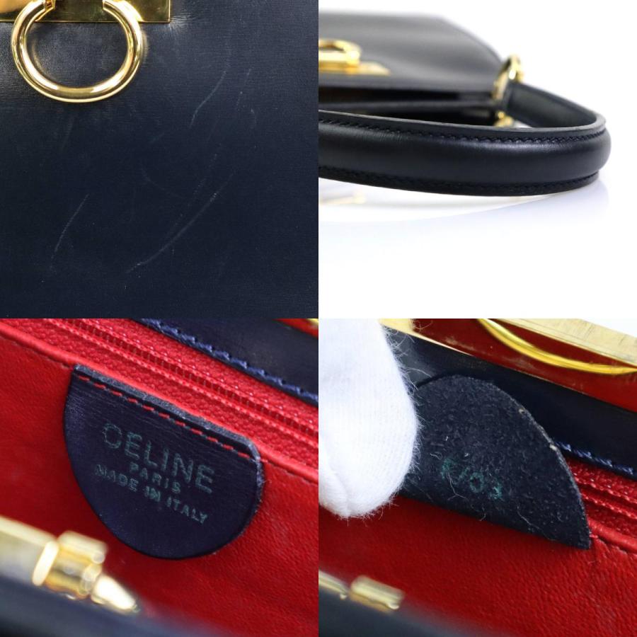 CELINE ネイビー 紺 レザーハンドバッグ CELINE（セリーヌ） ハンドバッグ レザー ネイビー : ブランドバリュー