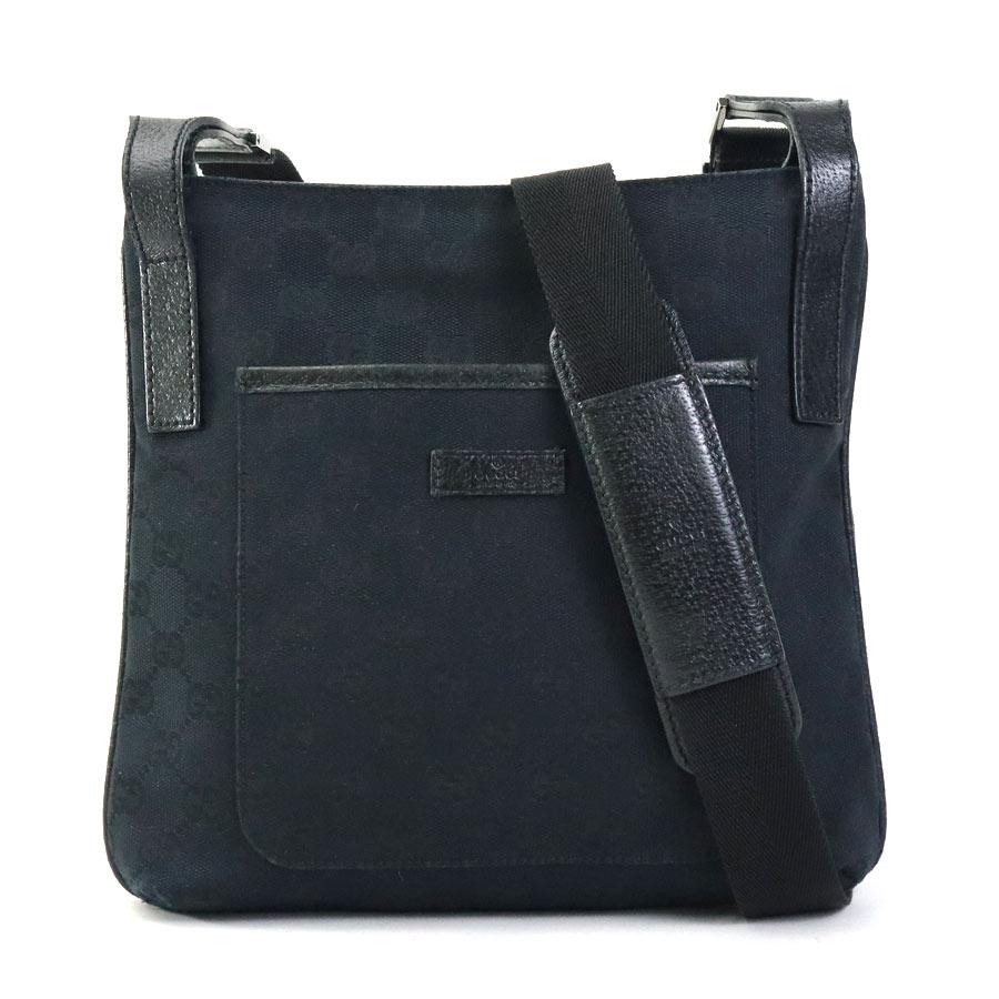 GUCCI（グッチ） 斜め掛けショルダーバッグ GGキャンバス ブラック