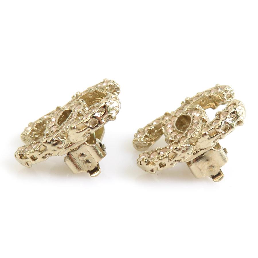 CHANEL シャネル イヤリング ココマーク メタル/ラインストーン  