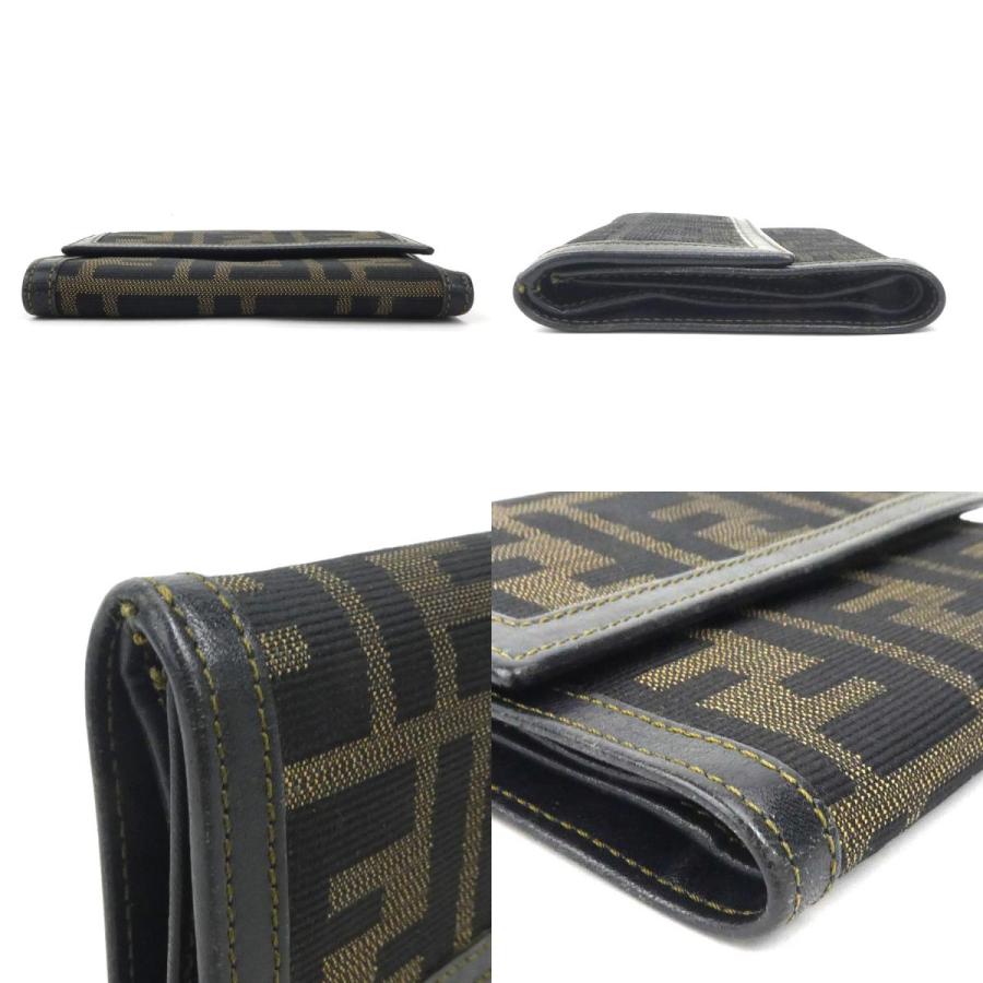 FENDI（フェンディ） 三つ折り財布 ズッカ キャンバス ブラウン