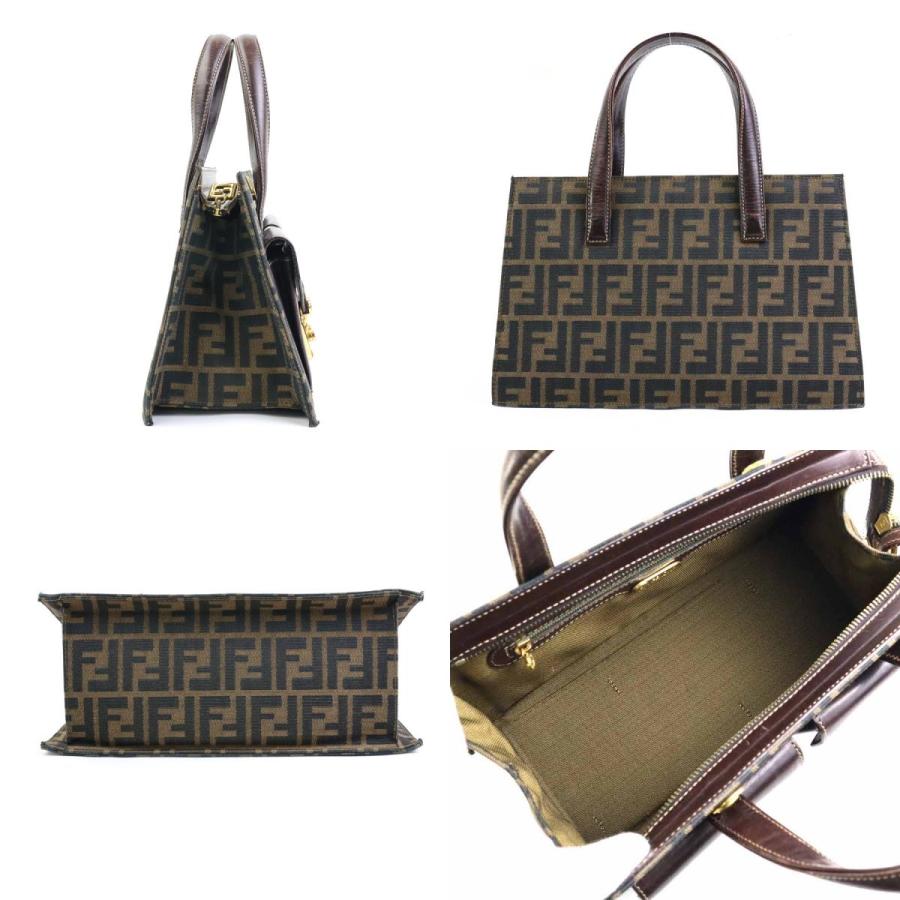 FENDI フェンディ ハンドバッグ ズッカ キャンバス/レザー
