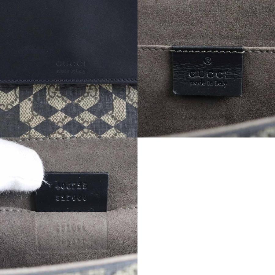 GUCCI グッチ クラッチバッグ GGスプリーム PVC/レザー ブラウン