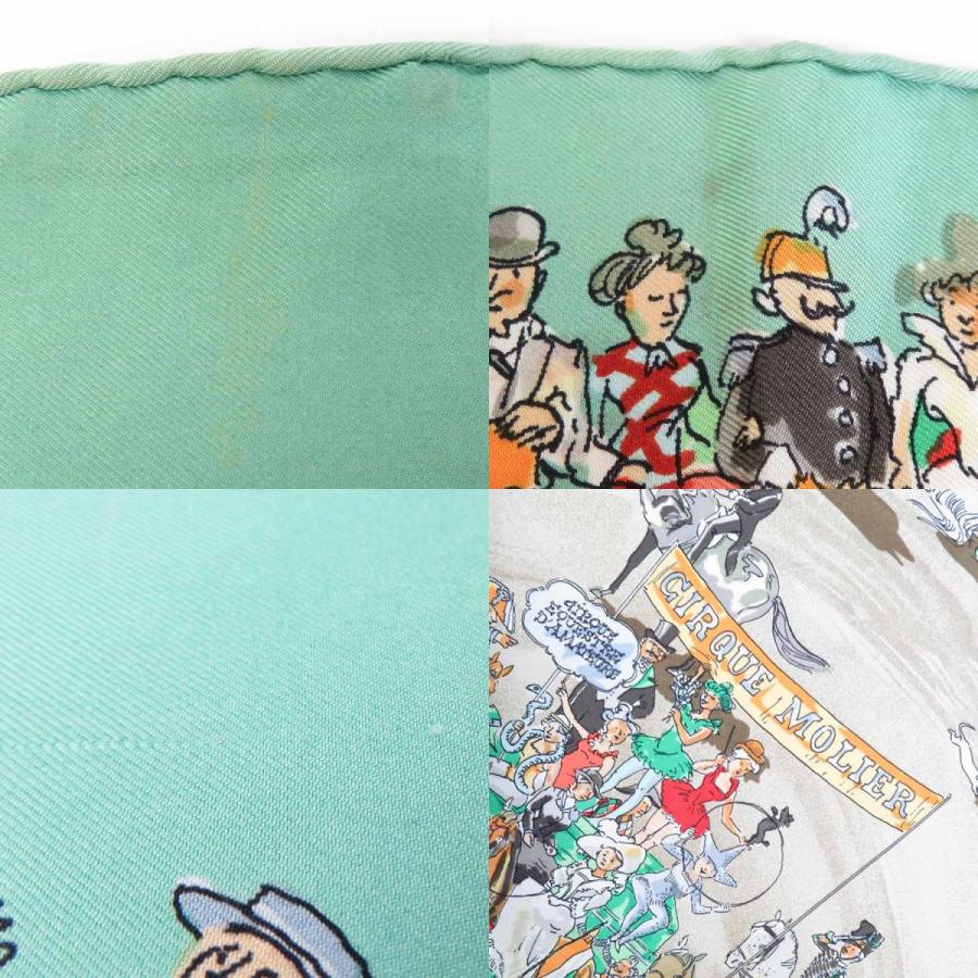 HERMES（エルメス） スカーフ カレ 90 CIRQUE MOLIER シルク グリーン