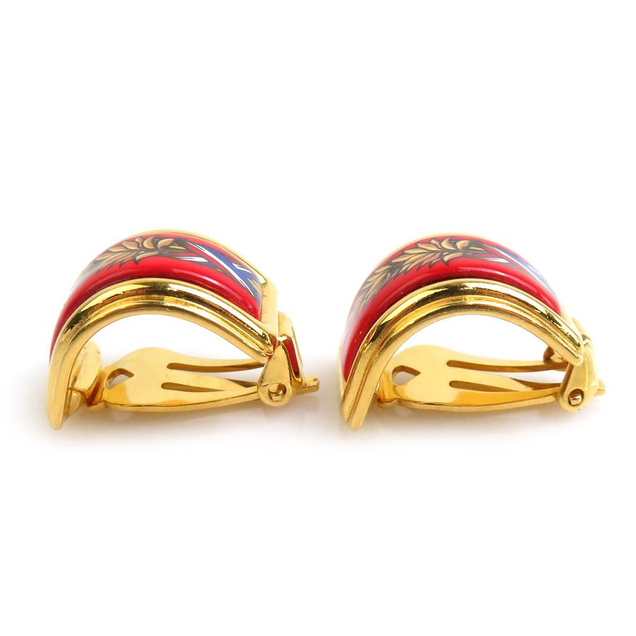 HERMES エルメス イヤリング 七宝焼き メタル/エナメル ゴールド
