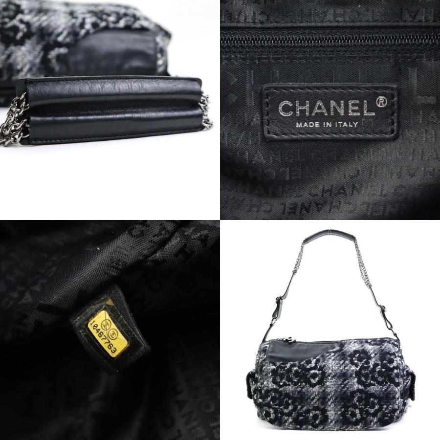 CHANEL（シャネル） ショルダーバッグ カメリア ツイード グレー