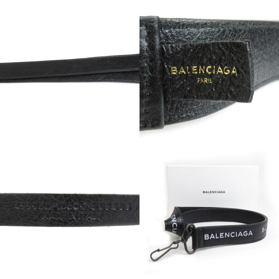 BALENCIAGA バレンシアガ ネックストラップ レザー ブラック
