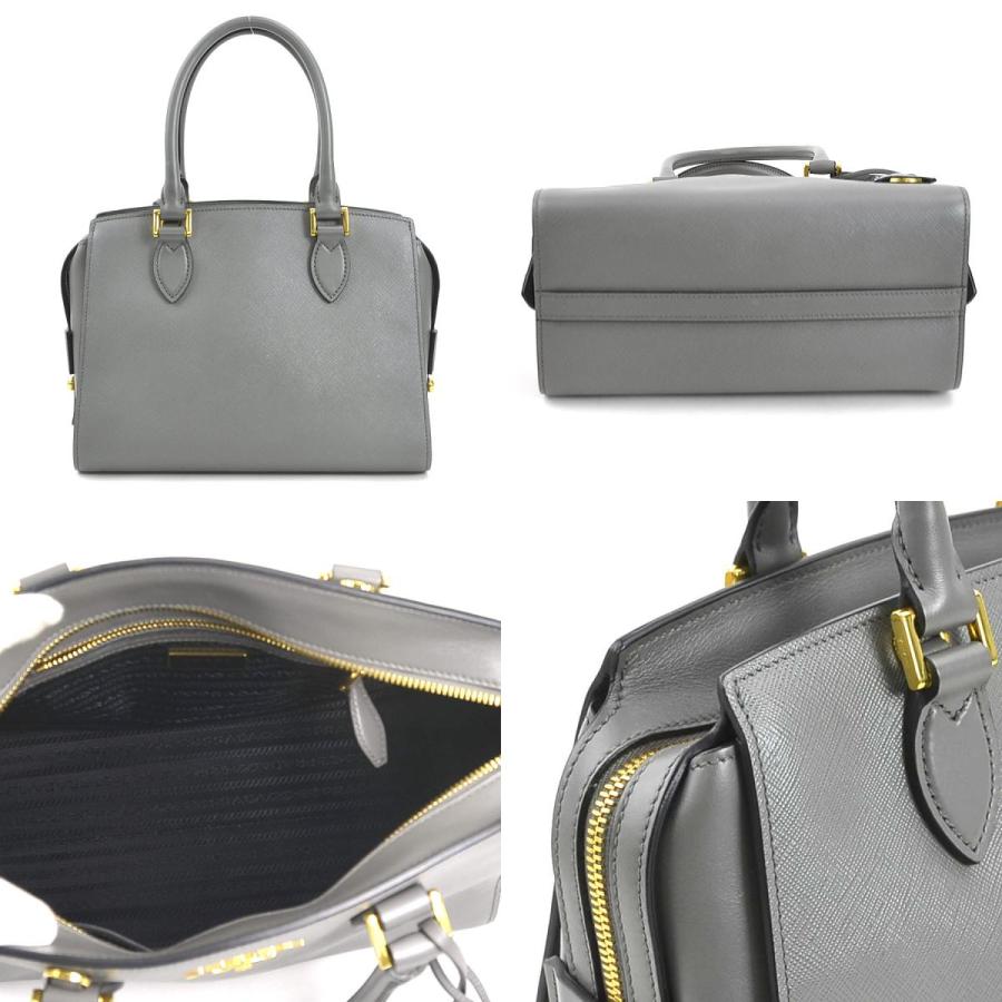 PRADA プラダ ハンドバッグ ショルダーバッグ レザー グレー PRADA プラダ ハンドバッグ ショルダーバッグ レザー グレー