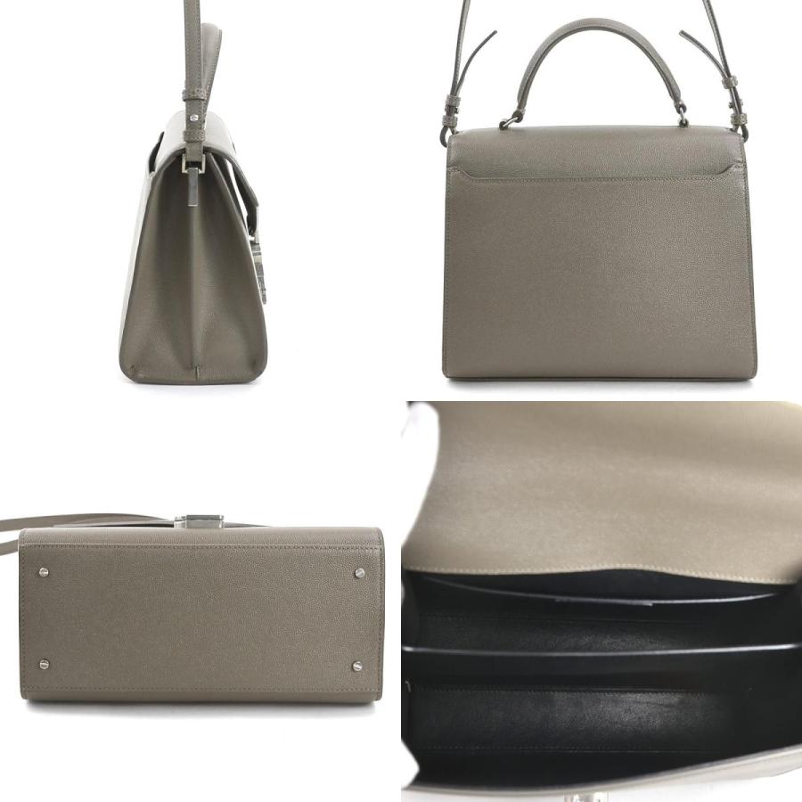 SAINT LAURENT レザーショルダー　ゴールド金具 グレーブルー 美品 サンローラン SAINT LAURENT ハンドバッグ ショルダーバッグ レザー