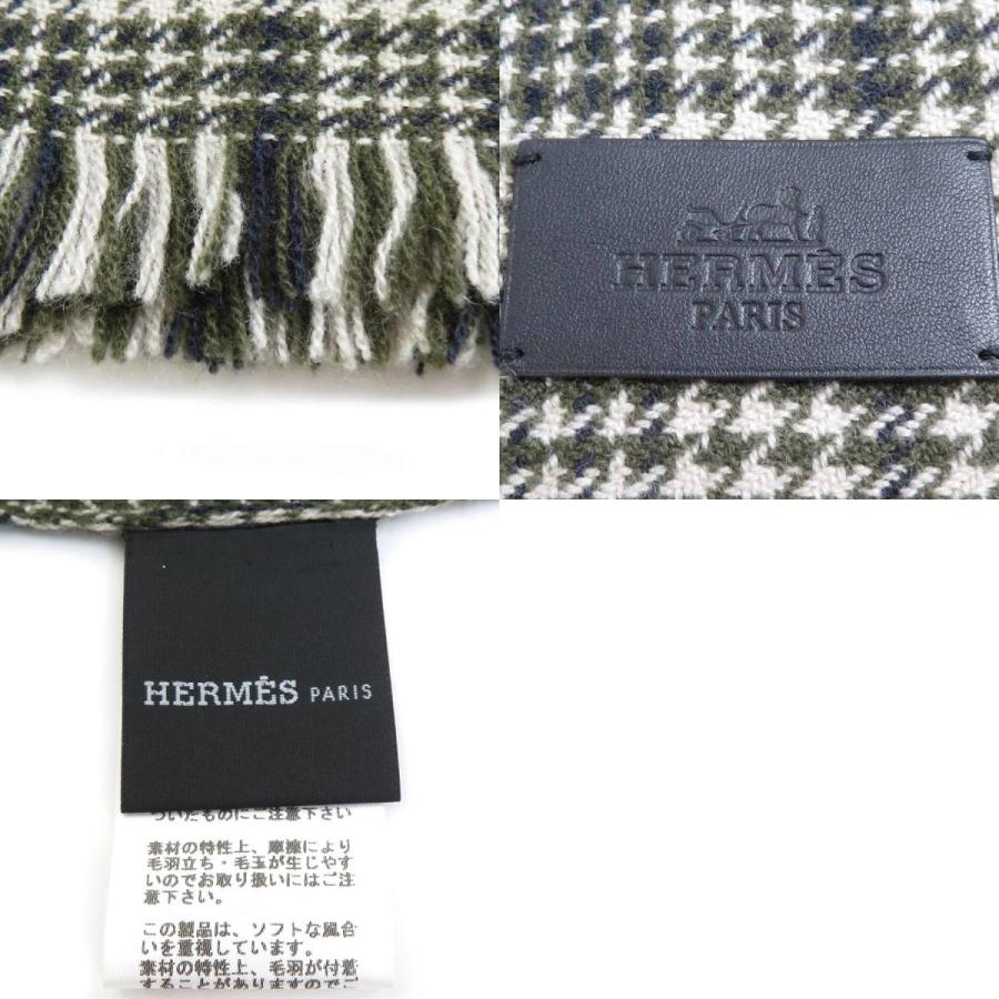 HERMES（エルメス） マフラー カシミヤ/ウール カーキ/ベージュ