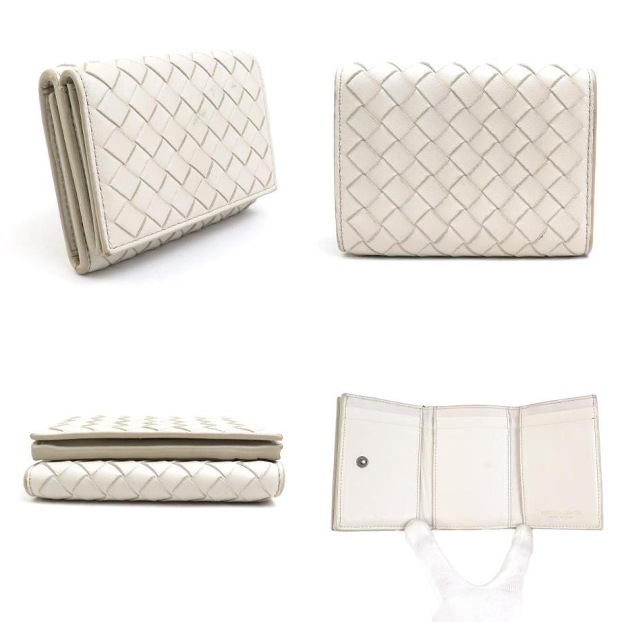 BOTTEGA VENETA 三つ折り財布 ホワイト ボッテガヴェネタ BOTTEGAVENETA 三つ折り財布 イントレチャート