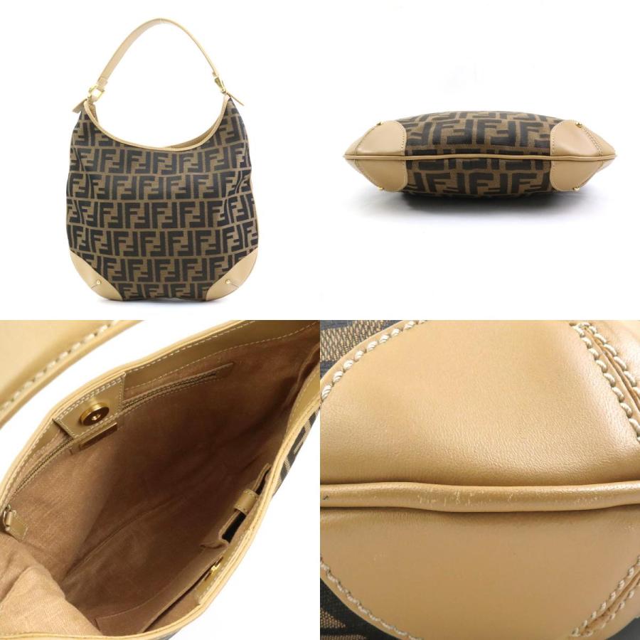 Fendi ブラウンキャンバスショルダーバッグ FENDI（フェンディ） ショルダーバッグ ズッカ キャンバス/レザー