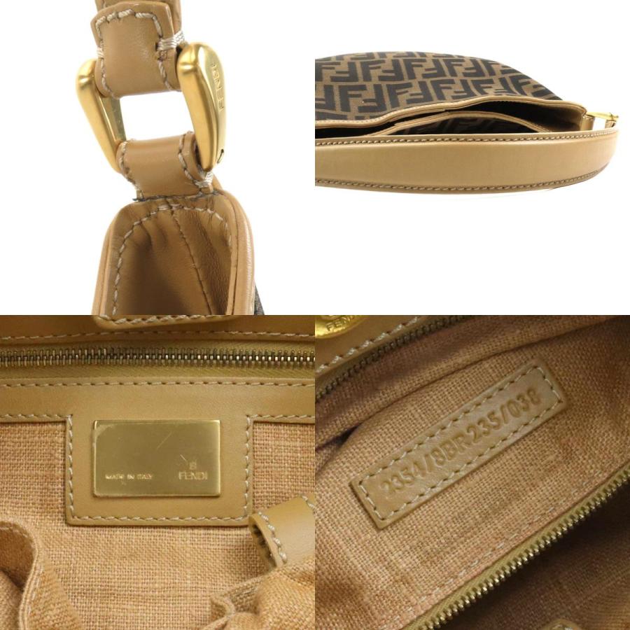 Fendi ブラウンキャンバスショルダーバッグ FENDI（フェンディ） ショルダーバッグ ズッカ キャンバス/レザー