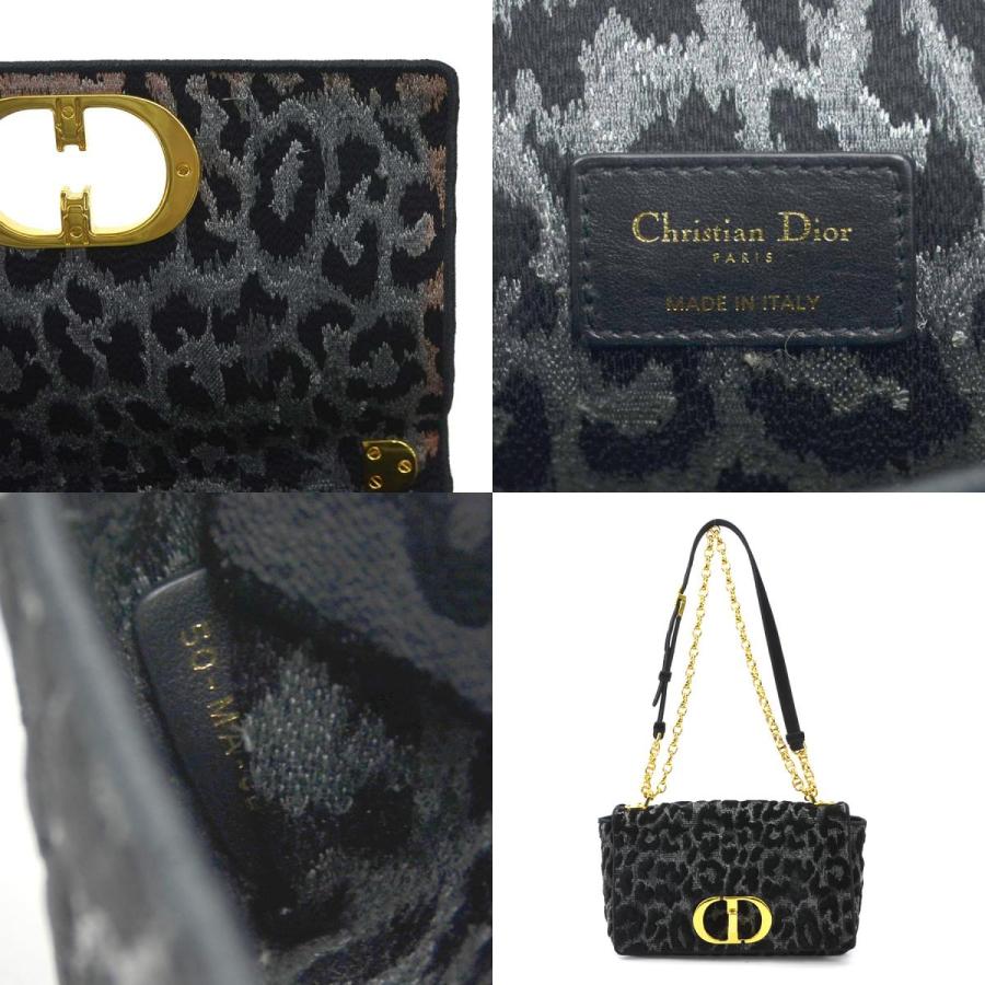 Christian Dior クリスチャンディオール カロ レオパード ショルダーバッグ グレー/ブラック 14055 レディース【中古】 e59715a クリスチャンディオール Christian Dior ショルダーバッグ レオパード