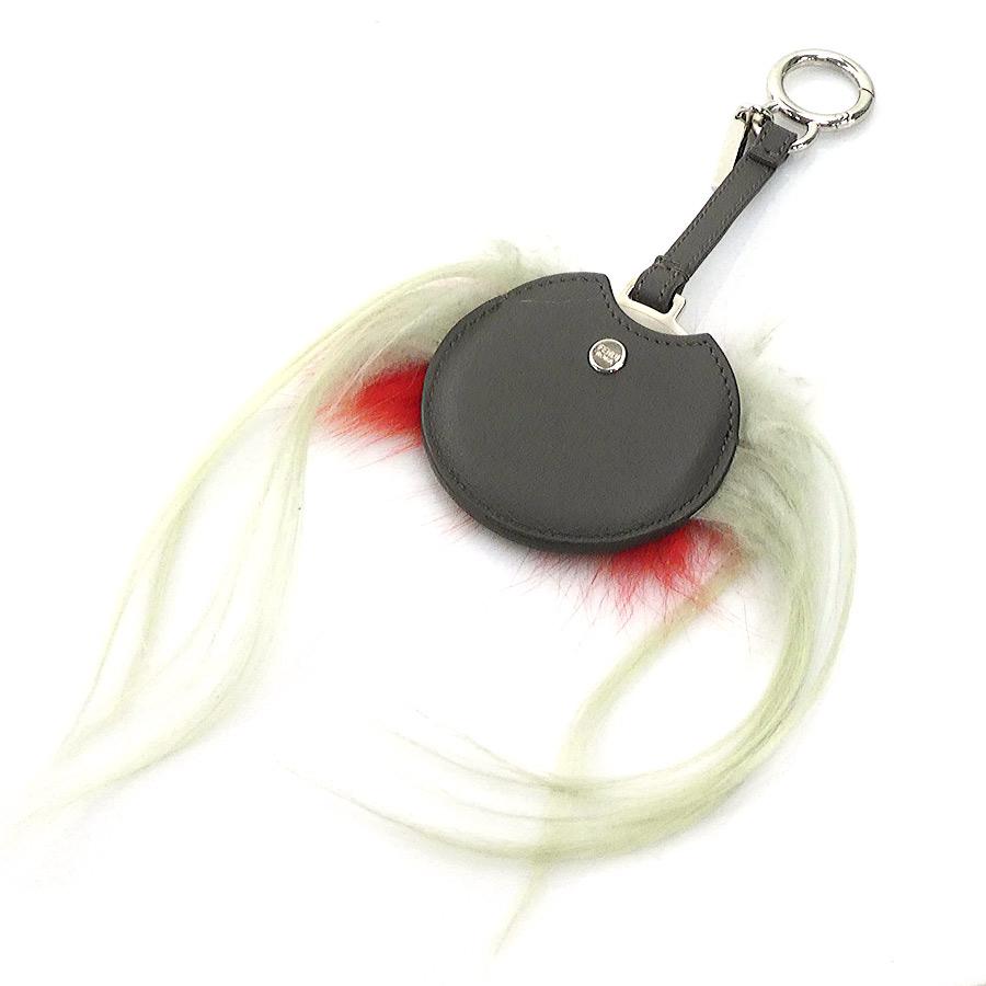 FENDI（フェンディ） チャーム コンパクトミラー モンスター レザー